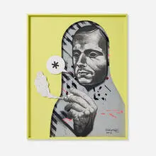 Michael Reeder, No Dice, 2022, acrylic and aerosol on laser cut steel and wood and MDF with magnetic elements