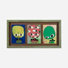 Ufo907, Untitled (triptych), acrylic on card