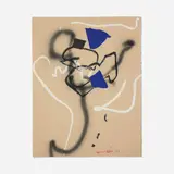 Untitled by Emerson Woelffer, 1988, oil stick, collage, and spray paint on paper, sold Oct 2025