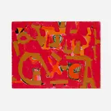 Untitled by Emerson Woelffer, acrylic and collage on board, sold Oct 2025