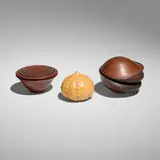 Collection of three boxes by Neil Turner and Andrew Potocnik, red gum, birch, sold Apr 2026