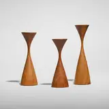 Rude Osolnik, Collection of three candlesticks, c. 1990, walnut