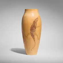 Frank Sudol, Vase with lizards, 1998, birch