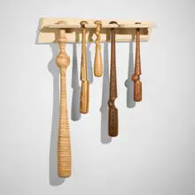 Mark Sfirri, Rejects from the Bat Factory, 2001, bubinga, curly maple, zebrawood, boxwood, wenge, paint