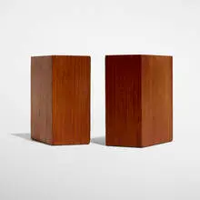 Bookends, pair by Bob Stocksdale, teak, felt, sold Apr 2026