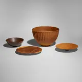 Al Stirt, Collection of four works, 1979-88, cocobolo, curly red maple, butternut
