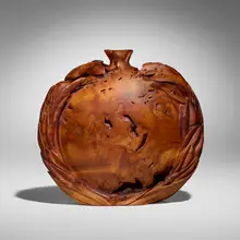 Cherry Burl Laurel Wreath by Michelle Holzapfel, 1991, cherry burl, sold Apr 2026