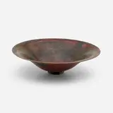Claude Linossier, Dinanderie footed bowl, c. 1930, hammered copper, silver, mixed metals