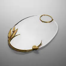 Tray by Claude Lalanne, c. 1985, silver-plated bronze, gold-plated bronze, sold Apr 2026