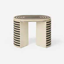 Mark Grattan, Stool, 2021, leather, chrome-plated steel, felt