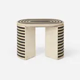 Mark Grattan, Stool, 2021, leather, chrome-plated steel, felt