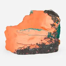 Painted chair by Sang Hoon Kim, c. 2018, memory foam, sold Apr 2026