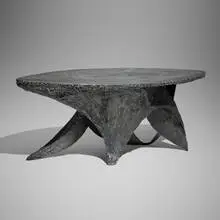 James Bearden, Tidal bench, plasma-carved steel with metallic polywash finish