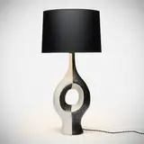 Georges Jouve, Table lamp, 1951, glazed stoneware, paper shade