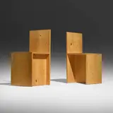 Donald Judd, Side Recessed Chairs 84-4, pair, 1983 / 2001, pine