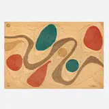 Alexander Calder, Turquoise tapestry, 1975, hand-woven maguey fiber