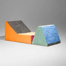 Sofa and leaning/space divider by Sang Hoon Kim, 2018, memory foam, sold Apr 2026