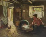 Rsw Tom McEwan, A Crofter's Kitchen