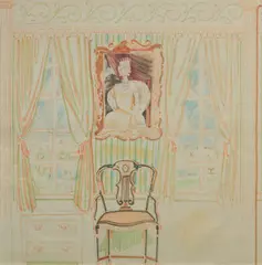 Osbert Lancaster, Interior with royal portrait