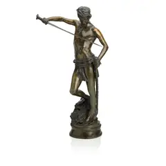 Bronze figure by Marius Jean Antonin Mercié, Bronze, offered Sep 2018