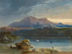 Carl Rottmann, Gebirgssee, Öl auf Kupfer