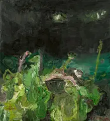 Klaus Fußmann, Grün vor Wald II, 1990, Öl auf Leinwand
