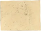 Otto Mueller, Zwei junge Zigeunerinnen (Zwei Mädchenköpfe), Um 1929, Kreide auf Velin