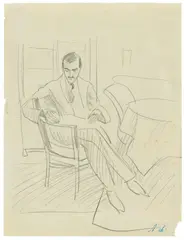 Walter Gerhardt by August Macke, 1912, Bleistift auf Papier, sold Nov 2019