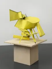 Thomas Kiesewetter, um 1500, 2008, Acryl auf Metall und Holz, auf Künstlersockel