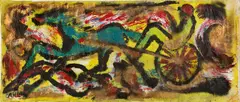 Antonius Hoeckelmann, o.T. (Großer Sulky), 1998, Acryl auf Nessel. Doubliert auf Leinwand