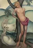Jemmy van Hoboken, Heiliger Sebastian mit Ziegen, 1927, Öl auf Leinwand