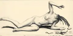 Richard Müller, Medusa, 1910, Bleistift und Kreide auf Karton