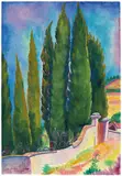 Friedhof Le Lavandou by Conrad Felixmüller, 1926, Aquarell und Deckweiß auf genarbtem Velin, sold May 2019
