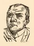 Max Beckmann, Selbstbildnis, 1922, Holzschnitt auf dünnem, cremefarbenem Japanbütten