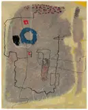 Max Ackermann, Bunte Feldsteine, 1954, Öl auf Holz