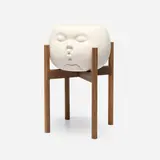 Johnson Tsang, Open Mind (Large), 2022, glazed earthenware, walnut