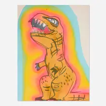 Liz Markus, TRex with Auras, 2020, acrylic on canvas