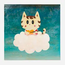 Noritoshi Mitsuuchi, Guitar Cat M, 2023, acrylic on canvas