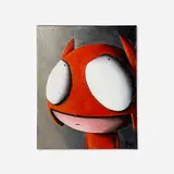 Edgar Plans, Red Hero, 2021, acrylic on canvas