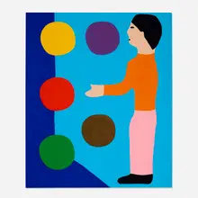 James Ulmer, Man with Balls, 2021, flashe on canvas