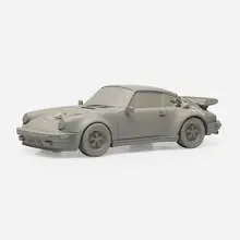 Daniel Arsham, Eroded 911 Turbo Porsche (Gray), 2020, selenite, quartz specimens