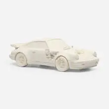 Daniel Arsham, Eroded 911 Turbo Porsche (White), 2020, selenite, quartz crystals