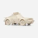 Daniel Arsham, Eroded Safari (White), 2022, cast resin, aluminum oxide
