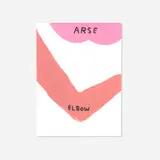 David Shrigley, Arse and Elbow, 2021, acrylic on paper