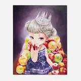 Jade Kim, The Apple Throne, 2023, oil on canvas