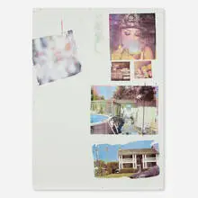 Untitled (Girl Smoke) by Leo Gabin, 2013, screenprint in colors with spray paint on Trovitex PVC foam board, sold Sep 2025