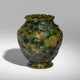 George E. Ohr, Large vase, 1897-1900, glazed earthenware