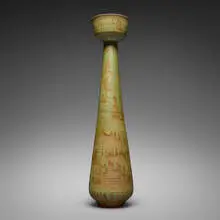 Tall vase form with cupped top by Gertrud and Otto Natzler, 1960, earthenware with Patina Crystalline Mat glaze, sold Jan 2026