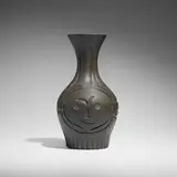 Pablo Picasso, Visage gravé noir, 1953, white earthenware with engobe decoration