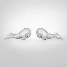 Rodeo Circus bookends, pair by Russel Wright, c.1930, chrome-plated brass, sold Apr 2026